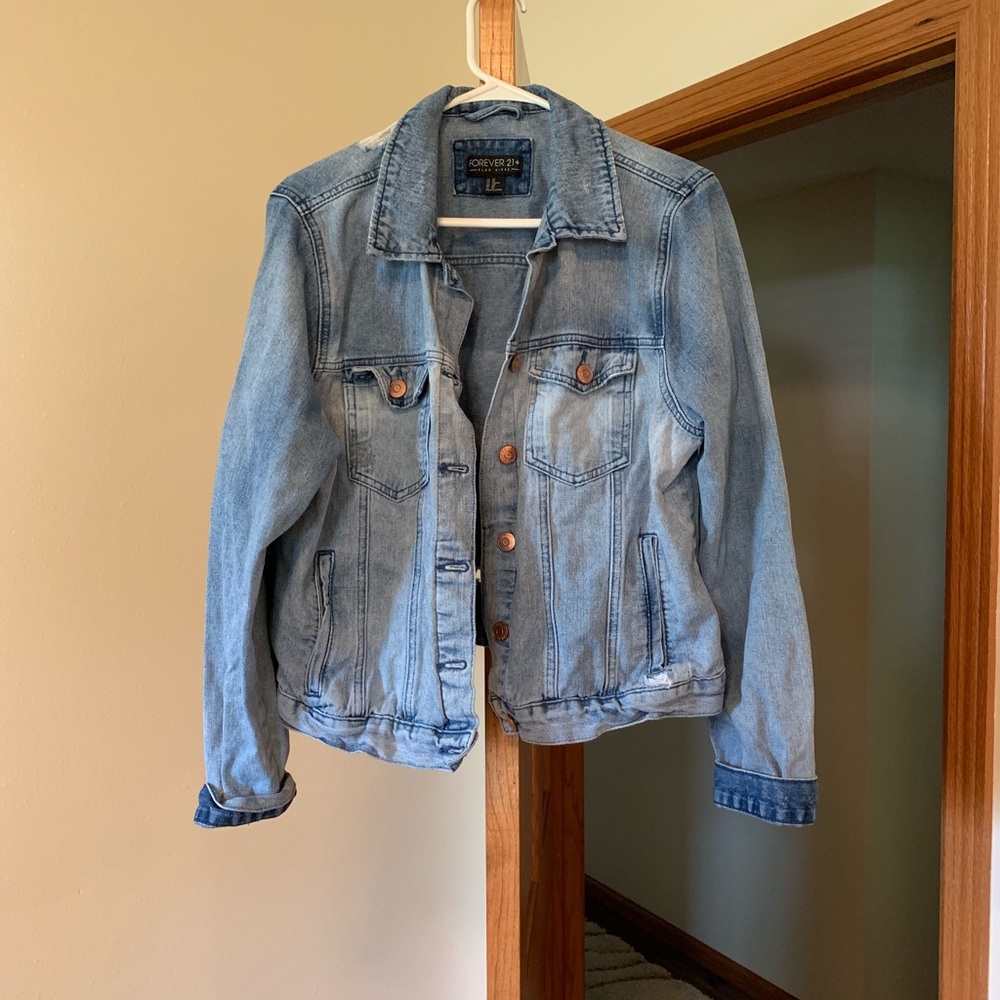 Forever 21 Ripped Jean Jacket